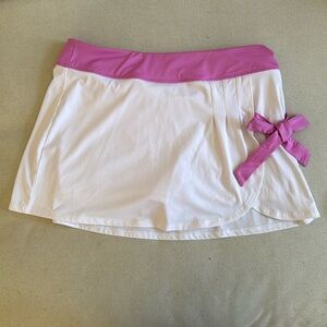 Fila 30 Love Side Tie White and Pink Tennis Skirt, Sz M